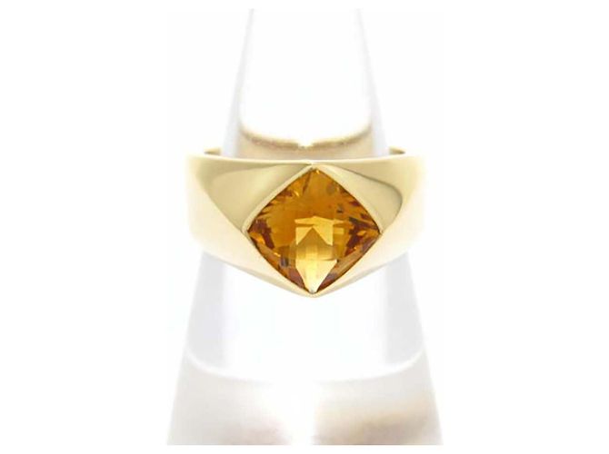 Anello Chanel geometrico in oro giallo 18 carati e citrino D'oro - vista 3
