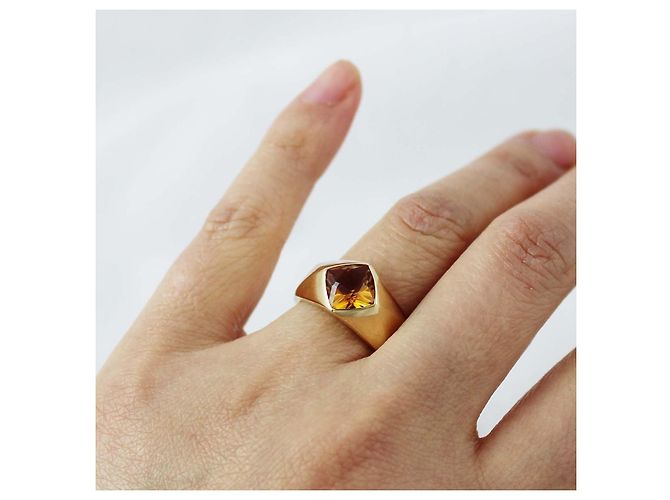 Anello Chanel geometrico in oro giallo 18 carati e citrino D'oro - vista 6
