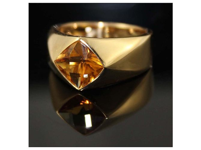 Anello Chanel geometrico in oro giallo 18 carati e citrino D'oro - vista 8
