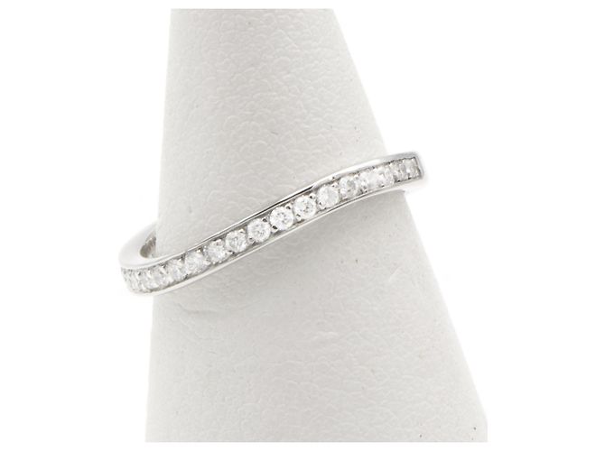 Anello Chanel in platino e diamanti Misura 49 Argento - vista 2