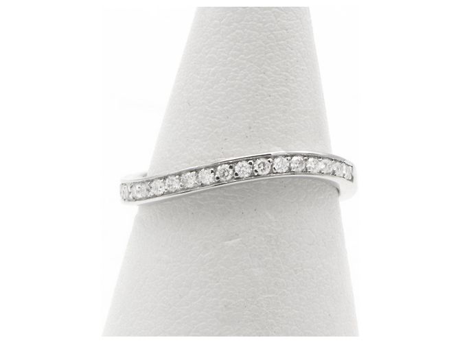 Anello Chanel in platino e diamanti Misura 49 Argento - vista 3