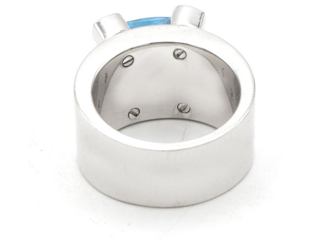 Anello Chopard in oro bianco con topazio blu e diamanti Argento - vista 5