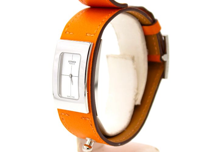Hermès "Cherche Midi" Uhr (Modell CM1.210). Orange - Ansicht 4