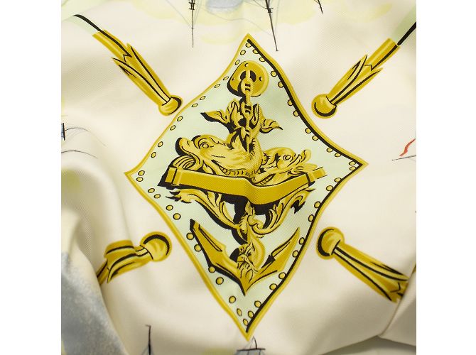 Sciarpa di seta Hermès La Marine en bois 90x90 Multicolore - vista 2
