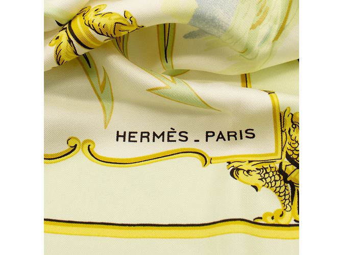 Sciarpa di seta Hermès La Marine en bois 90x90 Multicolore - vista 5