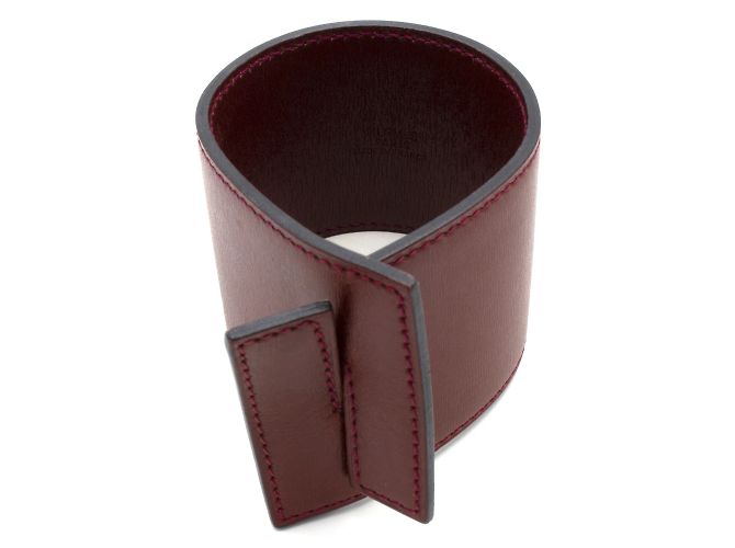 Bracciale Hermès in pelle bordeaux Bordò - vista 2