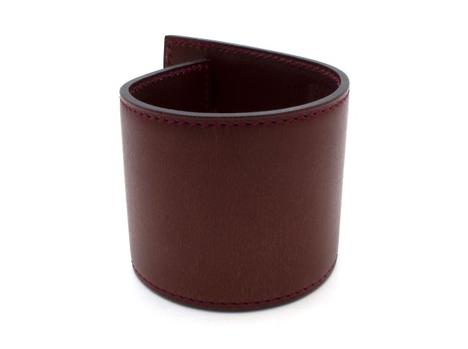 Bracciale Hermès in pelle bordeaux Bordò - vista 4