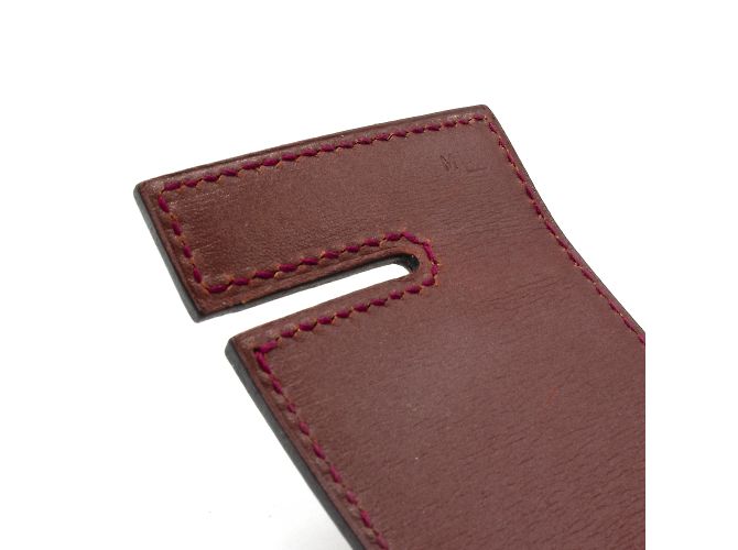 Bracciale Hermès in pelle bordeaux Bordò - vista 7