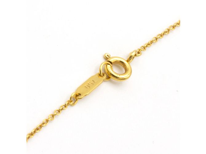 Collana Tiffany & Co in oro giallo 18K con pendente quadrifoglio e diamanti D'oro - vista 3