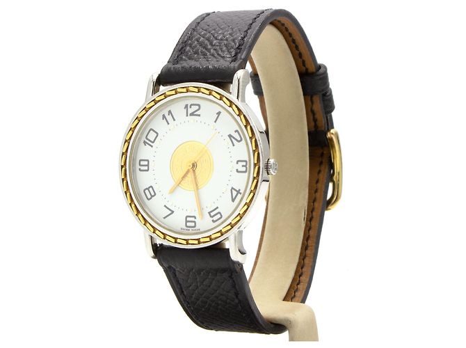 Hermès Hermes Sellier Uhr. Silber - Ansicht 2