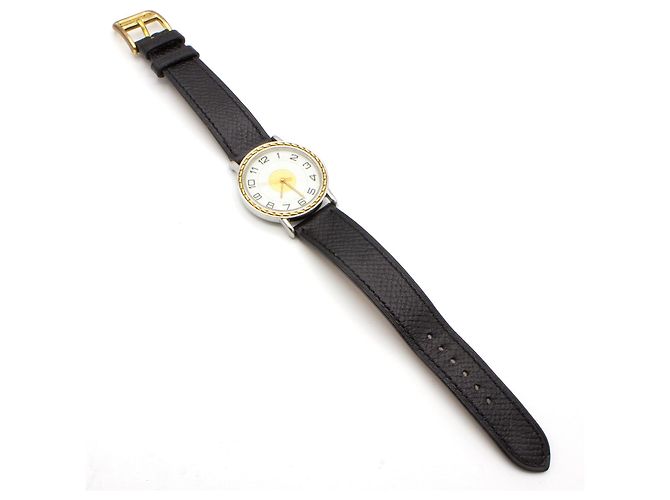 Hermès Hermes Sellier Uhr. Silber - Ansicht 3