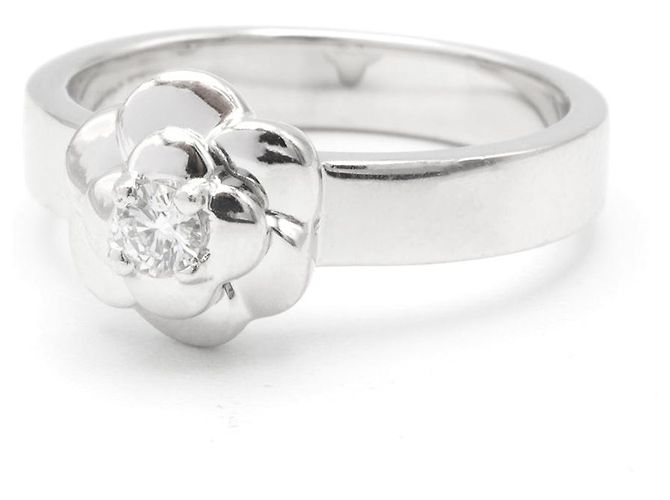 Anello Chanel Camelia in oro bianco 18K e diamante Argento - vista 2