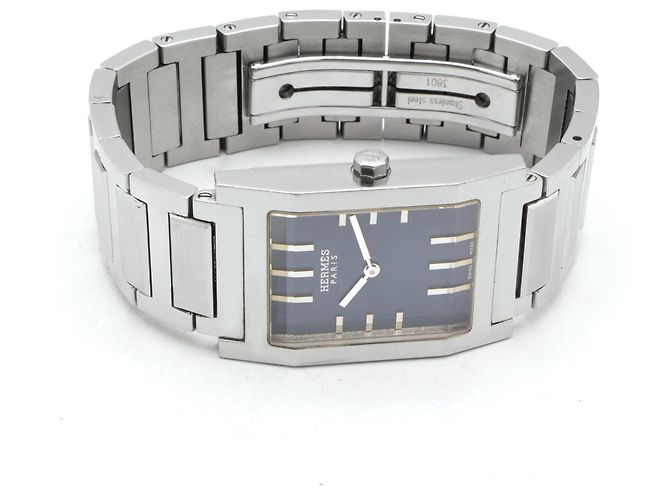 Orologio Hermès Tandem acciaio quadrante blu Argento - vista 3