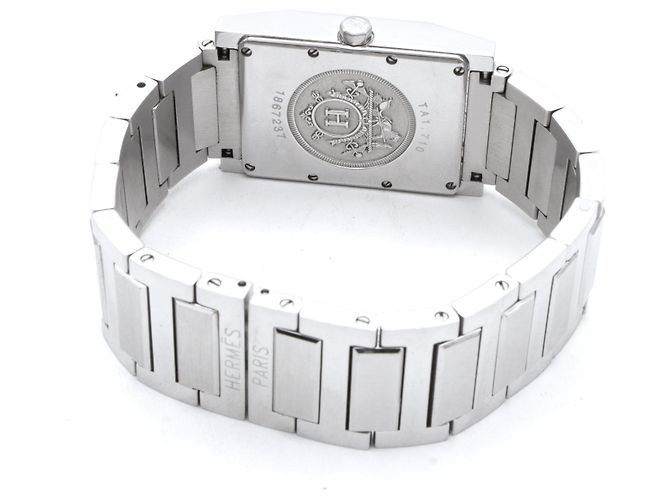 Orologio Hermès Tandem acciaio quadrante blu Argento - vista 4