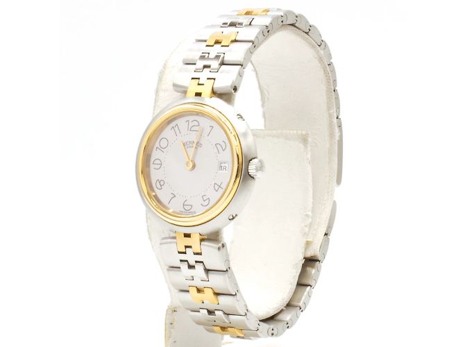 Relógio Hermès em ouro/aco em muito bom estado, modelo "Profile" Dourado - vista 2