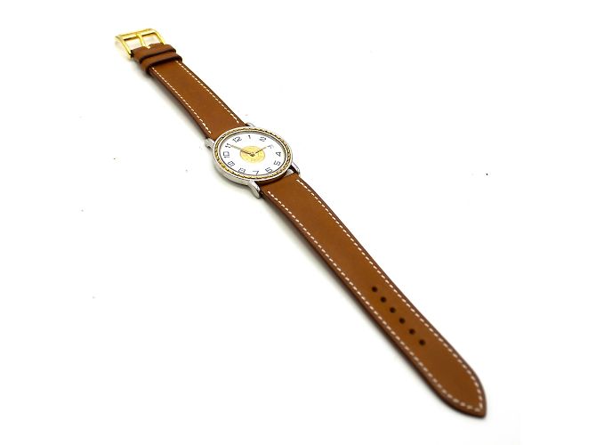 Sellier-Uhr von Hermès. Golden - Ansicht 3