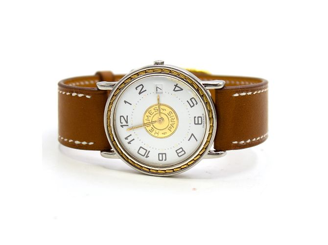 Sellier-Uhr von Hermès. Golden - Ansicht 4