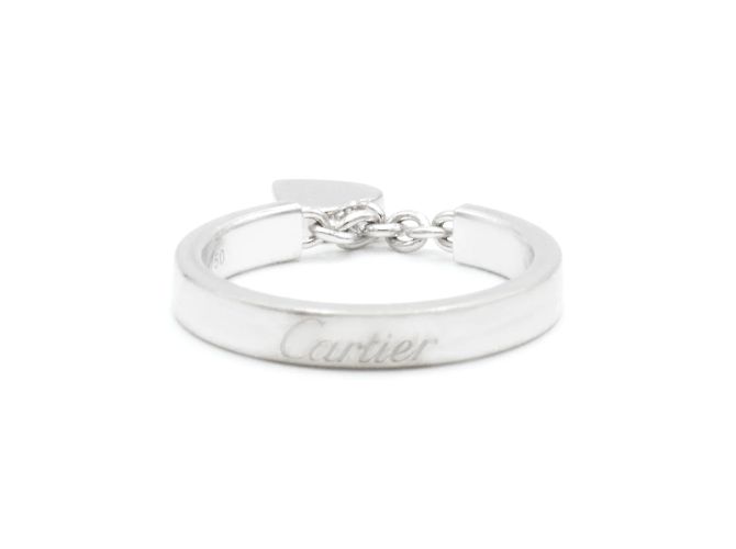 Cartier Ring aus Weißgold mit Herz und Diamant Größe 48 Silber - Ansicht 3