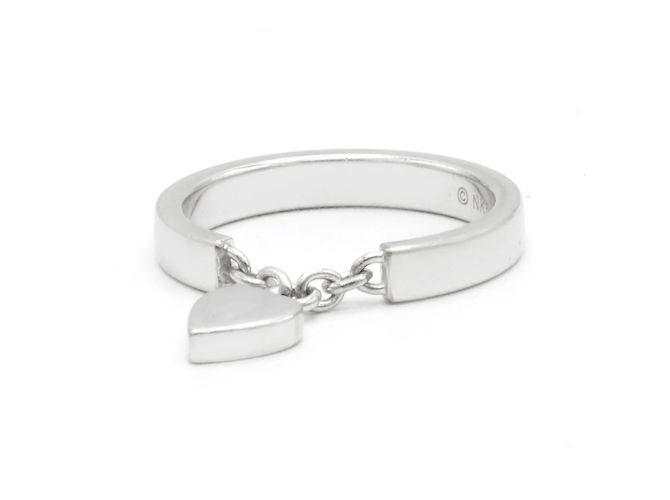 Cartier Ring aus Weißgold mit Herz und Diamant Größe 48 Silber - Ansicht 4