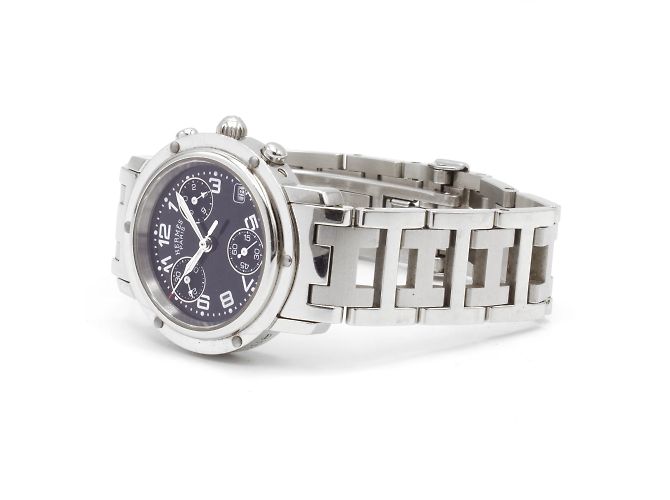 Hermès Relógio Hermes Clipper Chrono em aço Prata - vista 3