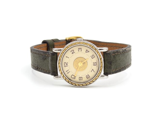 Hermès Sellier Uhr. Golden - Ansicht 4