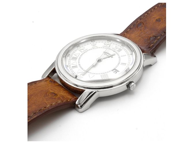 Hermès Hermes Carrick Uhr aus Stahl. Silber - Ansicht 3