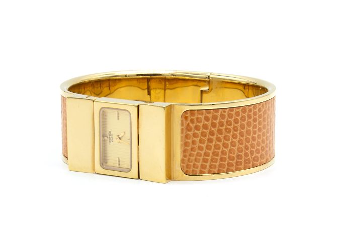 Magnifique montre Hermès Loquet, modèle LO1.210 pour femmes. Doré - vue 4