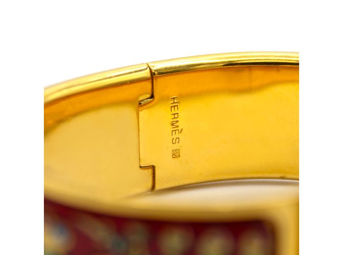 Bela pulseira Hermès Clic-Clac. Dourado - vista 3