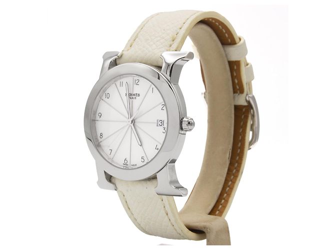 Hermès Sehr schöne Uhr Hour H Round. Silber - Ansicht 2