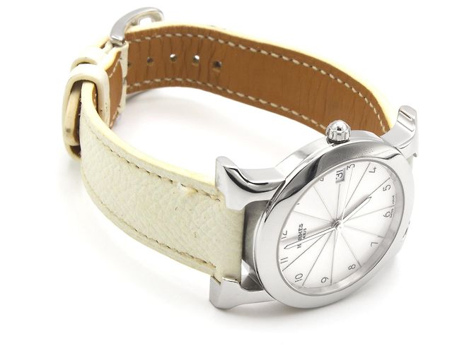 Hermès Sehr schöne Uhr Hour H Round. Silber - Ansicht 3
