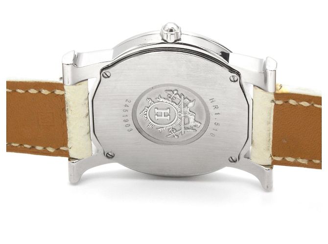 Hermès Sehr schöne Uhr Hour H Round. Silber - Ansicht 4