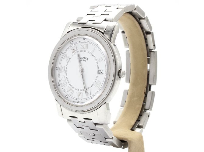 Hermès Carrick Uhr aus Stahl. Silber - Ansicht 2