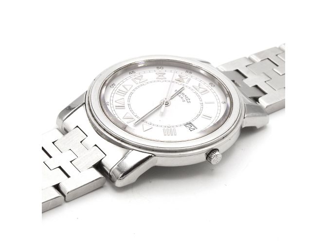Hermès Carrick Uhr aus Stahl. Silber - Ansicht 3