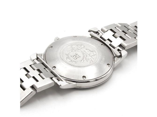 Hermès Carrick Uhr aus Stahl. Silber - Ansicht 4