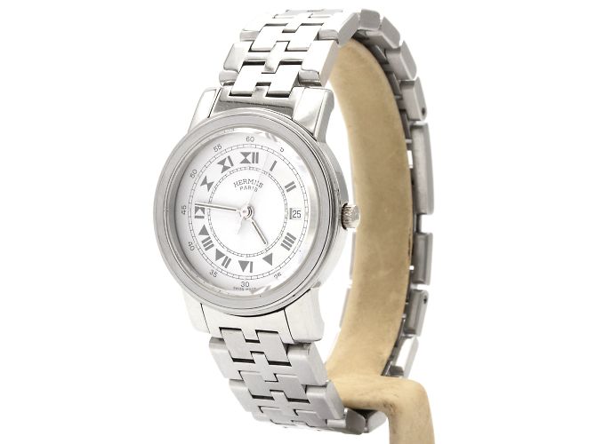 Hermès Carrick Uhr aus Stahl. Silber - Ansicht 2