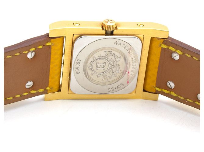 Hermès Médor Damenuhr in vergoldet. Golden - Ansicht 3