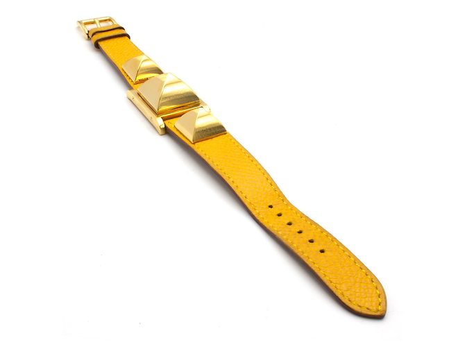 Hermès Médor Damenuhr in vergoldet. Golden - Ansicht 4
