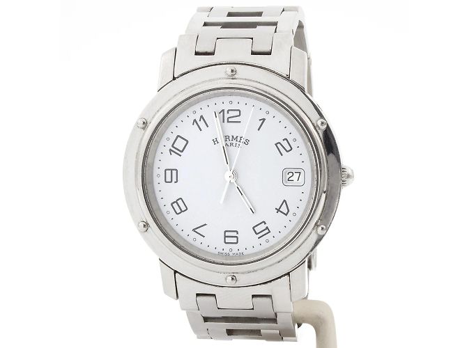 Relógio Hermès Clipper aço mostrador branco Prata - vista 2