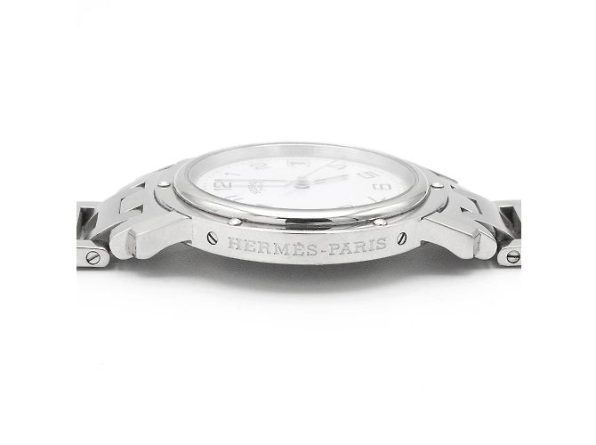 Relógio Hermès Clipper aço mostrador branco Prata - vista 3