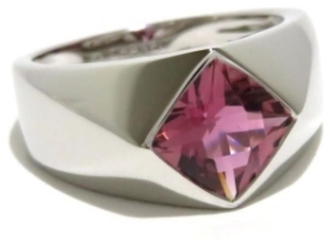 Chanel Ring aus 18K Weißgold mit Granat Größe 50 Silber - Ansicht 5