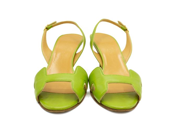 Sandales Hermès, collection "Première". Vert - vue 2