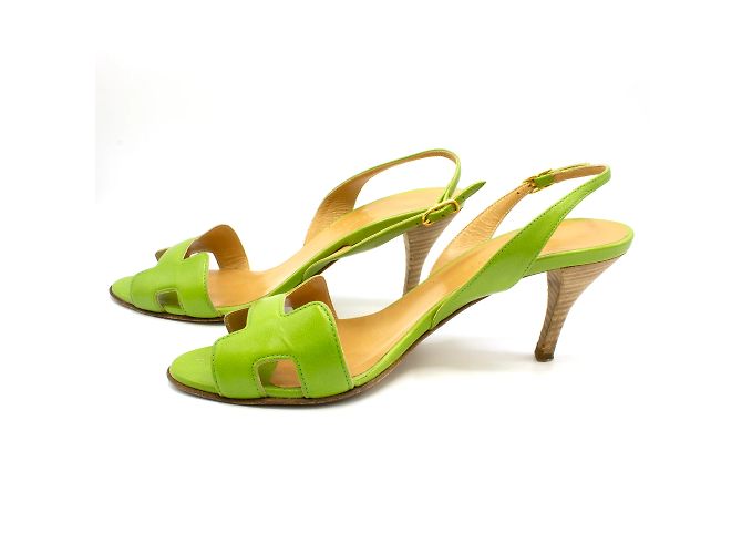 Sandales Hermès, collection "Première". Vert - vue 3