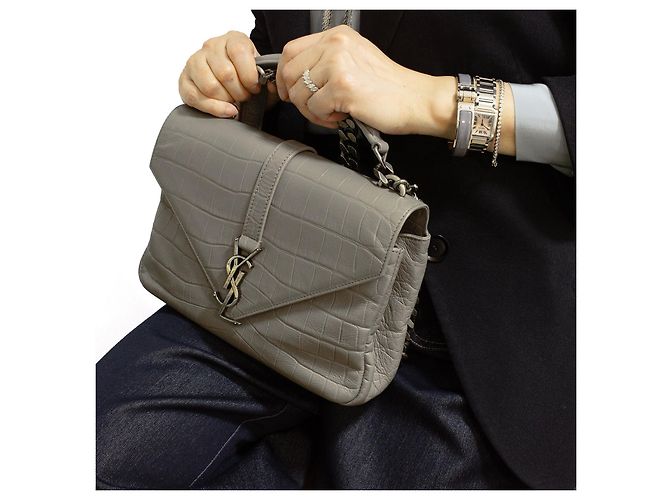 Borsa Collège Yves Saint Laurent Grigio - vista 10