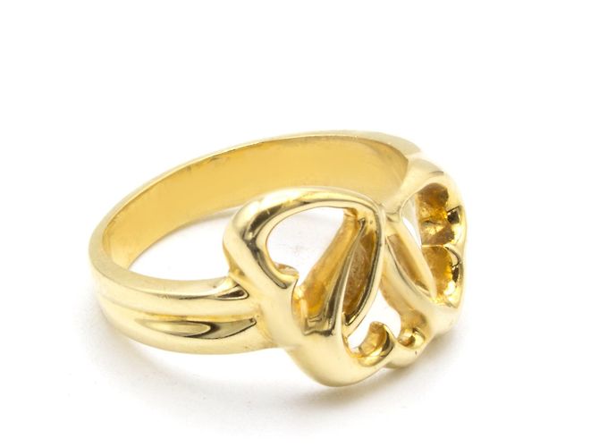 Tiffany & Co Triple Herz Ring 18k Gelbgold Größe 49 Golden - Ansicht 3