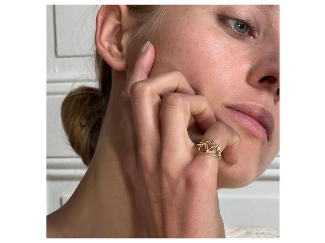 Tiffany & Co Triple Herz Ring 18k Gelbgold Größe 49 Golden - Ansicht 5