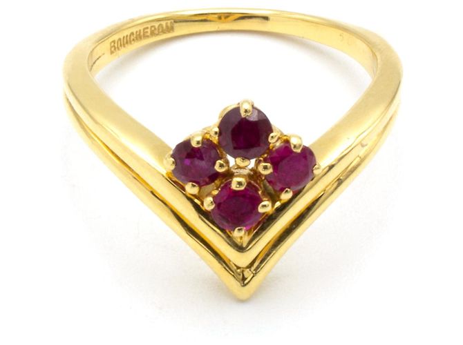 Anello Boucheron in oro giallo 18K con rubini D'oro - vista 2