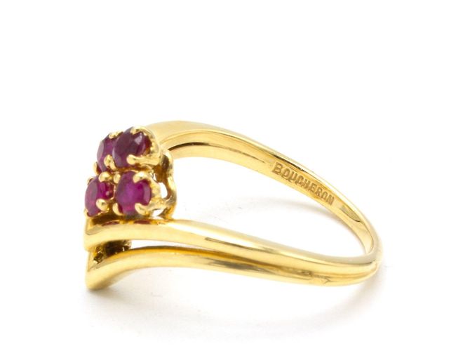 Anello Boucheron in oro giallo 18K con rubini D'oro - vista 3