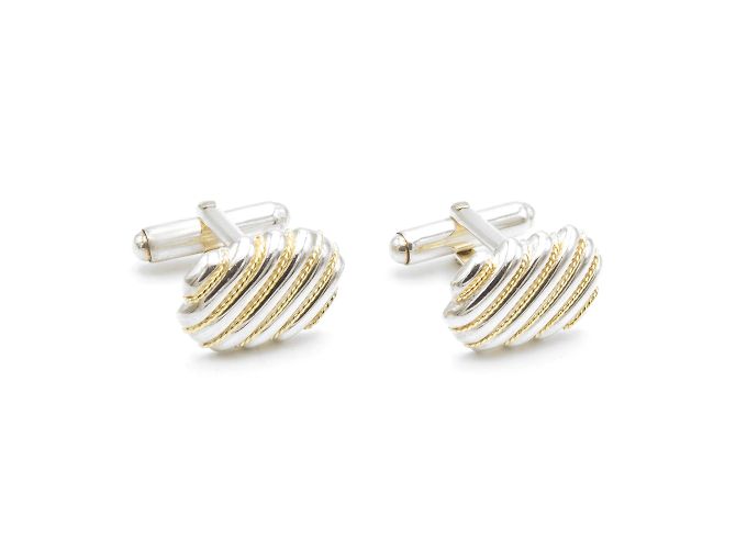 Abotoaduras Tiffany & Co Prata e Ouro Amarelo 18k - vista 2