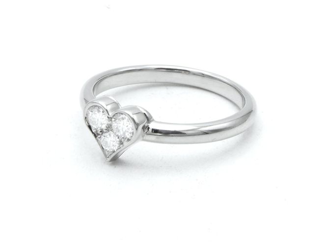Tiffany & Co Sentimental Heart Ring Platin Diamanten Größe 51 Silber - Ansicht 4