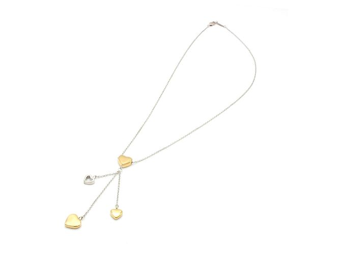Collana Tiffany & Co Cuori in Oro Giallo e Argento - vista 2